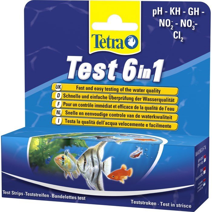 Тест Tetra Pond Quick Test 6in1: pH, GH, KH, NO2, NO3, Cl
